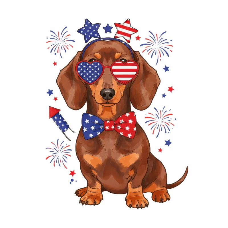 T-Shirt - Patriotic Doodle Dog Independence Day Tee — 3