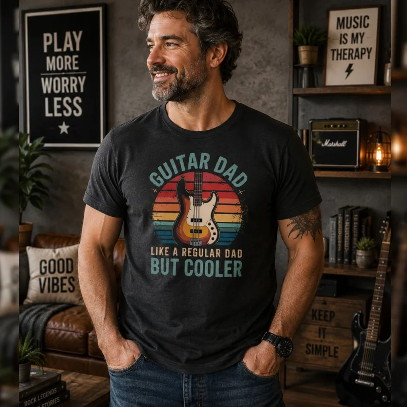 T-shirt - Father's Day - Guitar Dad - Like a regular dad But Cooler