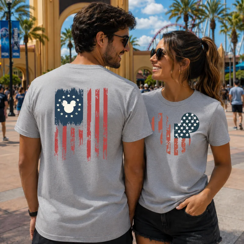 USA Flag & Mickey Vacation 2026 Unisex T-Shirt