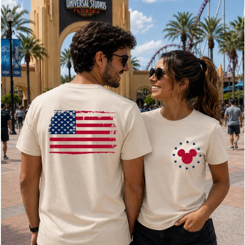 Vacation 2026 USA Theme Park T-Shirt – Couple Travel Tee