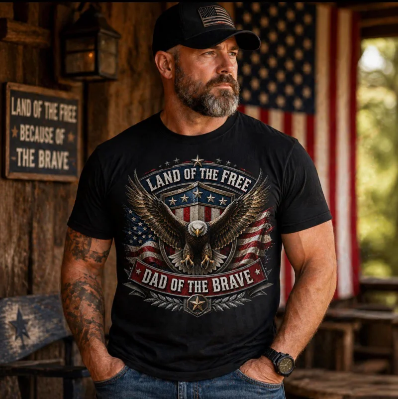 T-shirt - Father's Day -  Land of the free - Dad of the brave